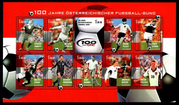 Österr KLBG 100 Jahre Österr Fußballbund Michel-Nr 2460-2469