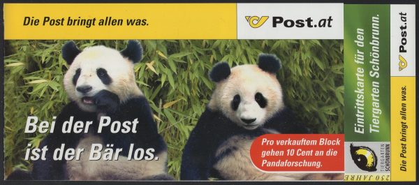 Österreich - Block 018 - postfrisch - Panda Forschung Spendenkarte