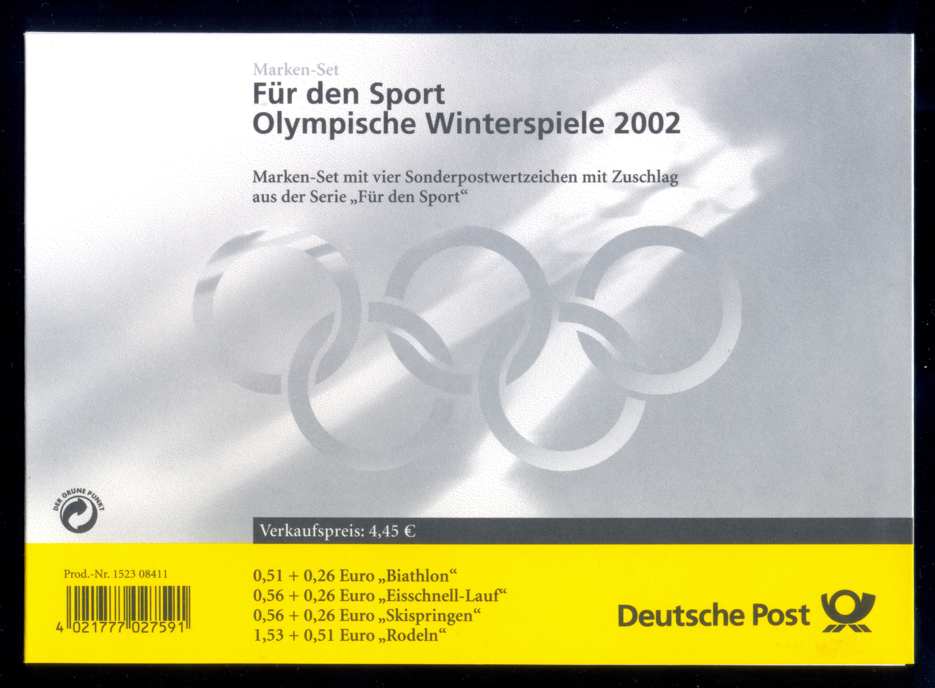 MH 047 Olympische Winterspiele 2002 postfrisch