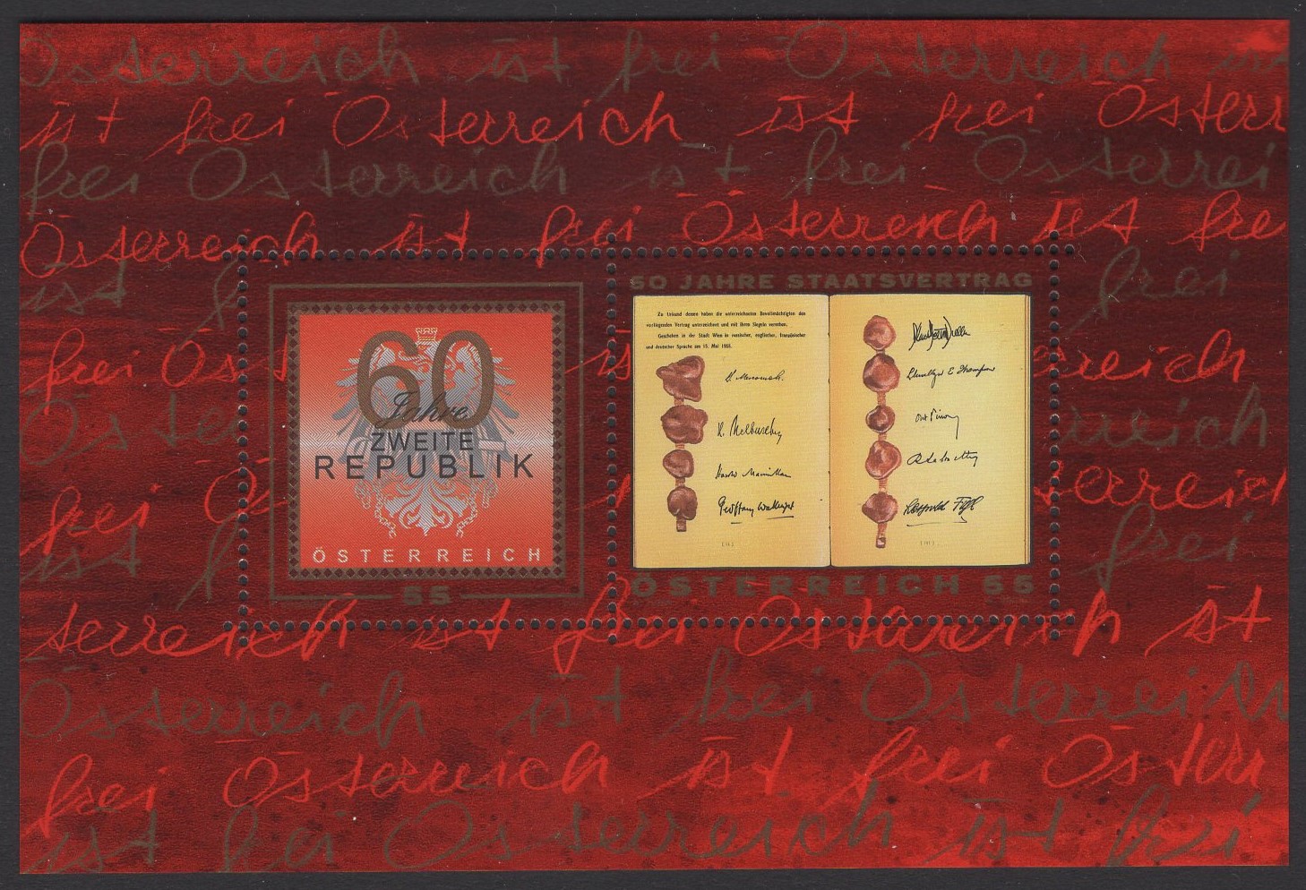 Österreich - Block 028 - postfrisch - 50 Jahre Staatsvertrag