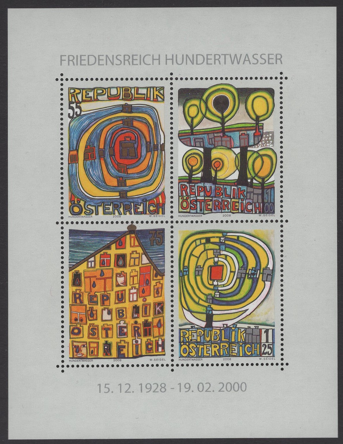 Österreich - Block 047 - postfrisch - Hundertwasser