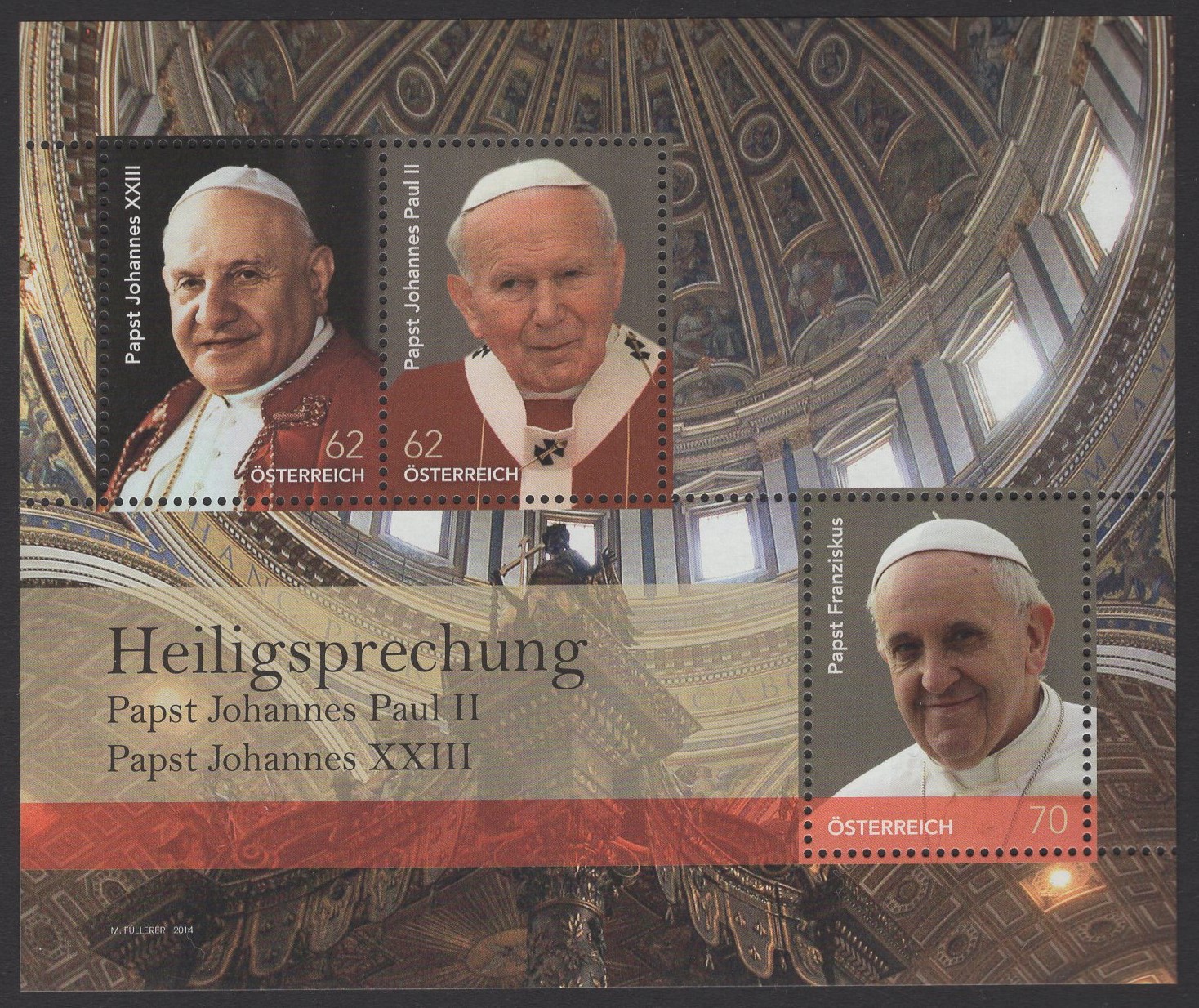 Österreich - Block 079 - postfrisch - Papst Heiligsprechung