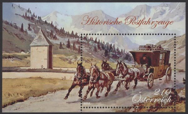 Österreich - Block 100 - postfrisch - Historische Postfahrzeuge