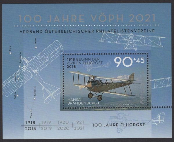 Österreich - Block 102 - postfrisch - 100 Jahre Flugpost