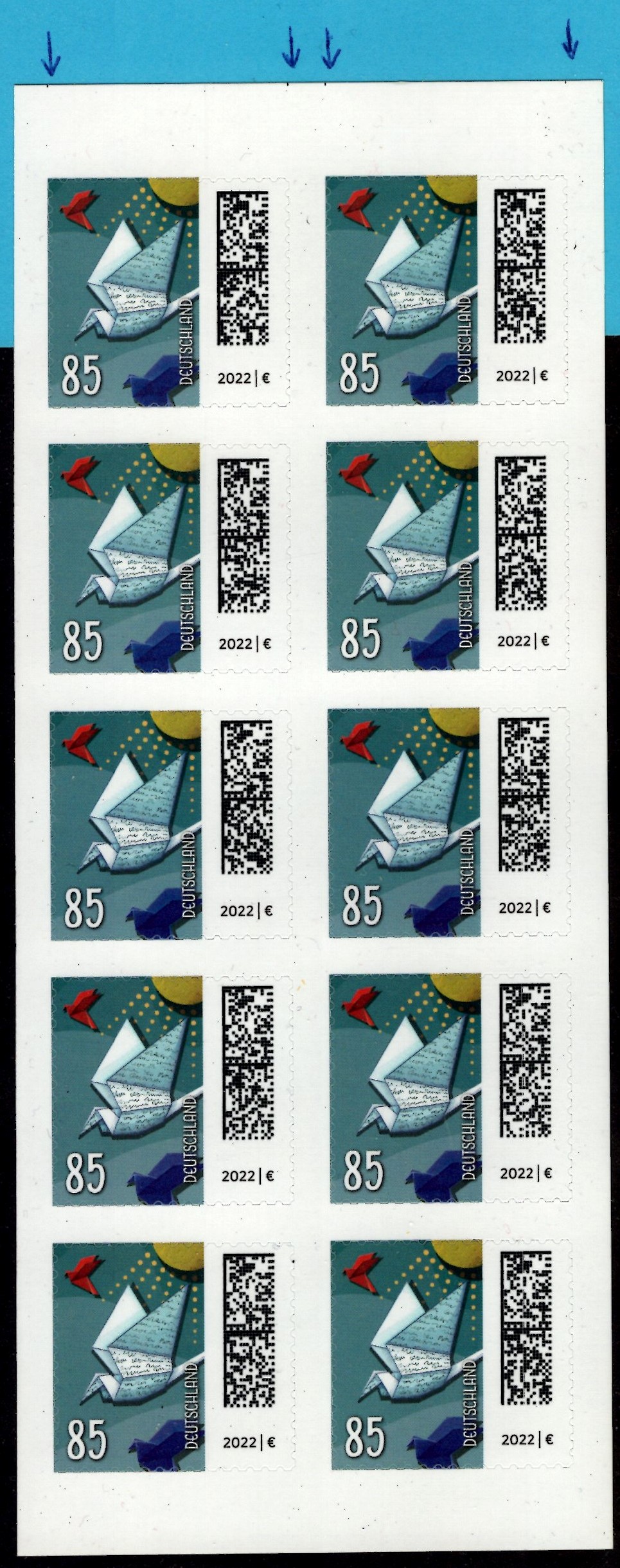 FBL 114 Brieftaube mit Markierungsstrichen oben
