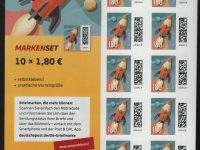 Bund - Folienblätter - postfrisch - FBL 143 II - Mi.-Nr.3874 - Welt der Briefe Buntstifte, Druck Bagel mit offener 4