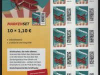 Bund - Folienblätter - postfrisch - FBL 144 II - Mi.-Nr.3883 - Welt der Briefe Doppeldecker, Druck Enschede, mit geschlossener 4